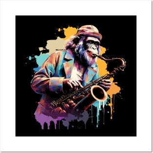 Monkey Playing Saxophone Posters and Art